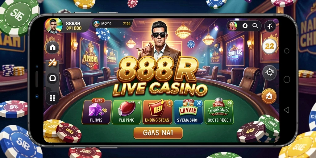 Gameplay mendebarkan di aplikasi Live Casino 888R.