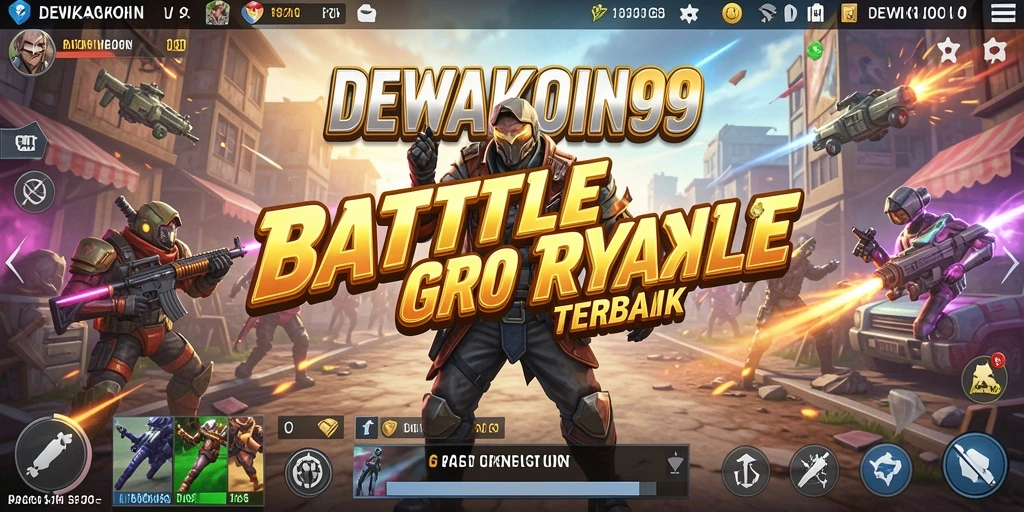 Tangkapan layar menunjukkan aksi seru dalam gameplay DEWAKOIN99 Battle Royale.