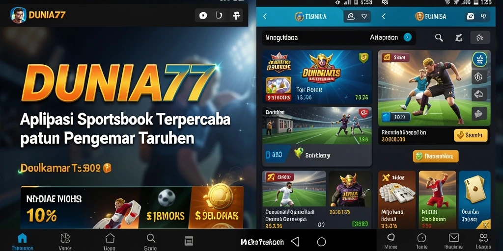 Tampilan gameplay taruhan di aplikasi DUNIA77 yang menarik dan interaktif.