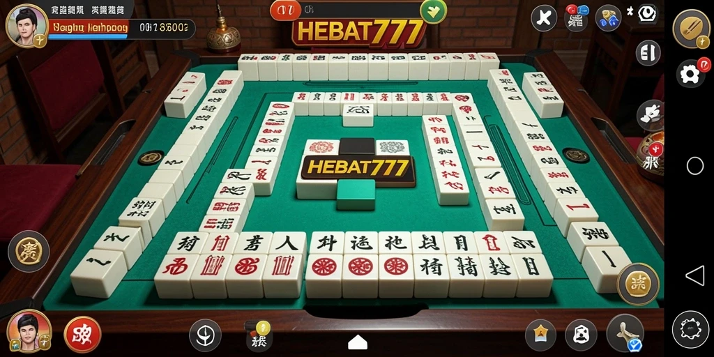 Tampilan gameplay HEBAT777 yang menakjubkan dengan tema Mahjong.