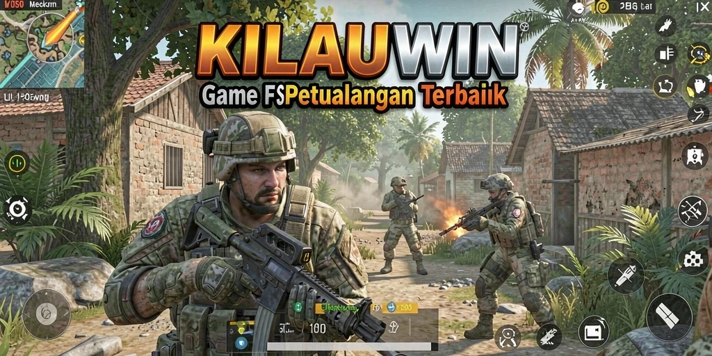 Screenshot gameplay KILAUWIN menampilkan aksi tembak-menembak yang mendebarkan.
