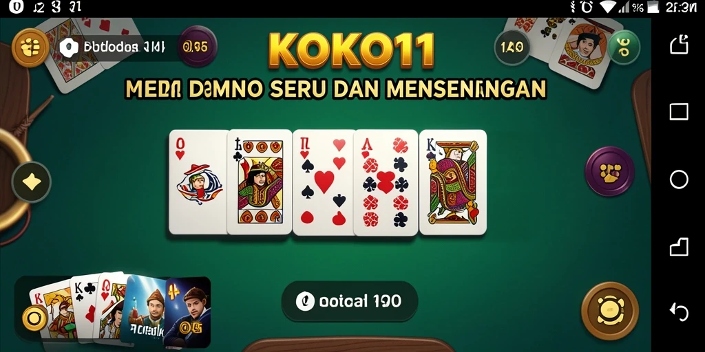 Tangkap layar utama KOKO11 menampilkan gameplay yang seru di Domino.