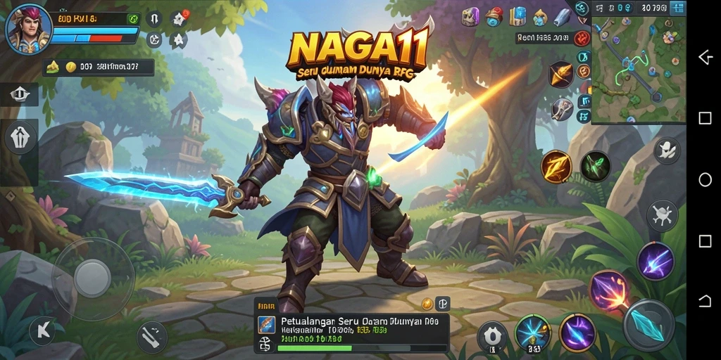 Tampilan gameplay NAGA11 dengan aksi petualangan yang seru.