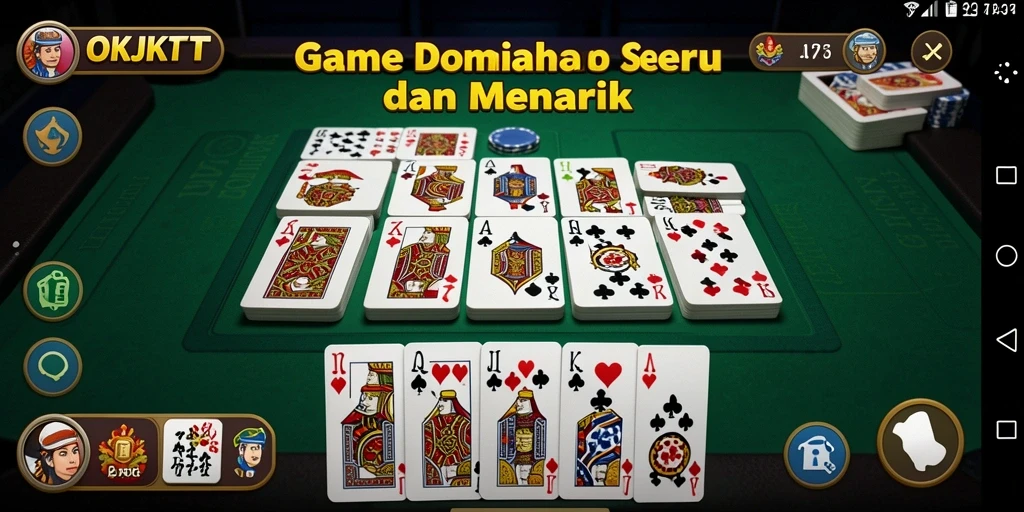 Gameplay seru dalam permainan Domino di OKJKT.