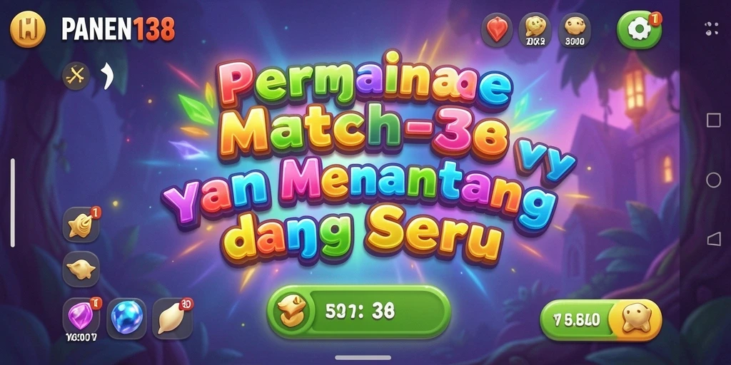 Tampilan gameplay seru dalam permainan Match-3!