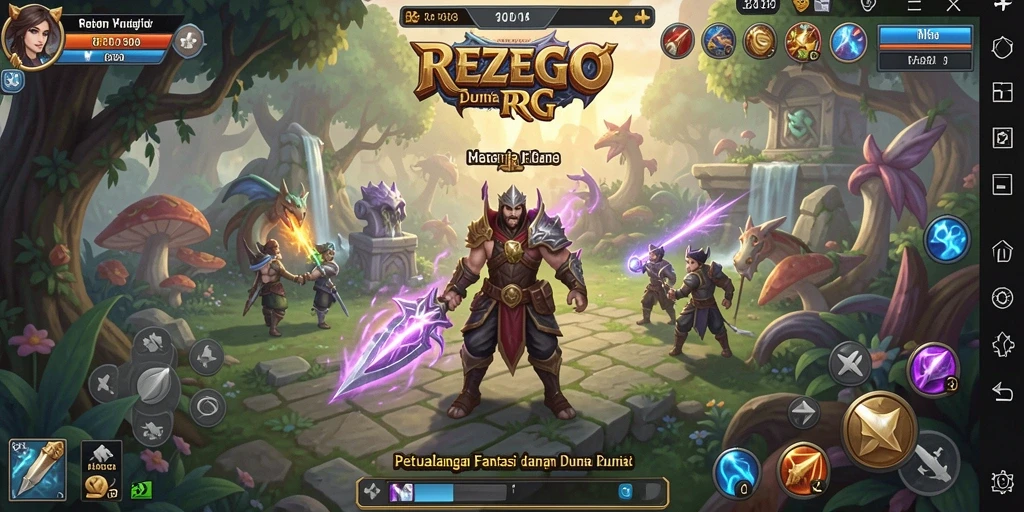 Screenshot gameplay REZEGO yang menampilkan pertarungan seru dan karakter menarik.