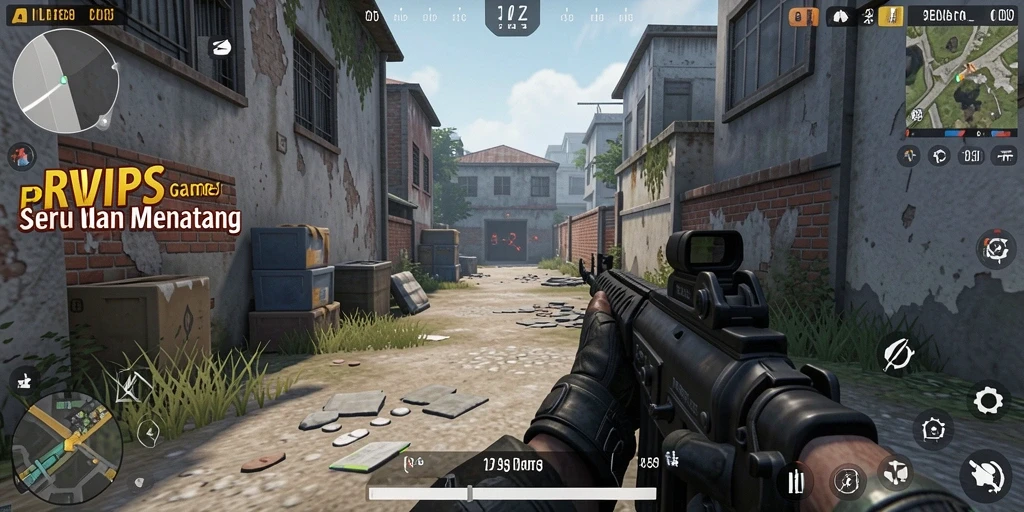 Gameplay seru dan mendebarkan dalam RVIP2 dengan aksi tembak-menembak.
