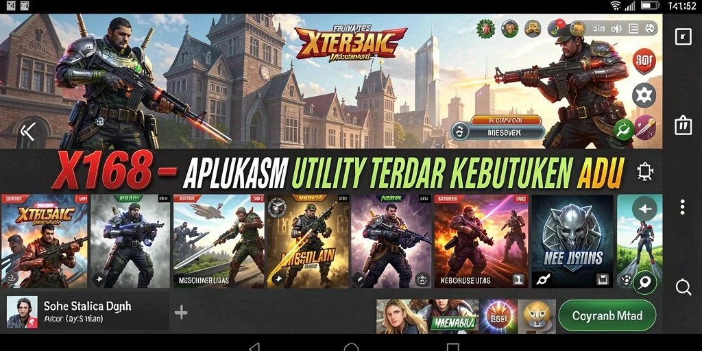 Tampilan utama X168 dengan fitur utility yang lengkap.